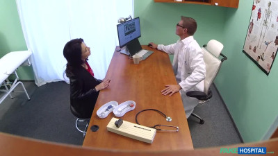 New patient Nicole Perry has found inside-cure in a doctor office