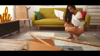 Spanish beauty invites her handy friend to help her with a nookie things