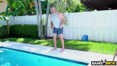 Destiny Cruz enjoys Poolside sex with hungry Neighbor