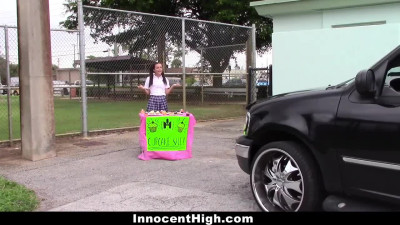 Slutty schoolgirl gets her tiny young body used