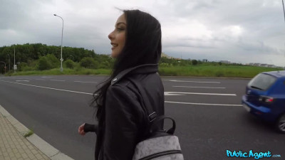 Cute brunette creampied and fucked for money - Public Agent
