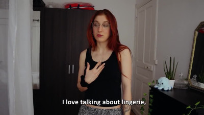 Redhead teen tries a new lingerie