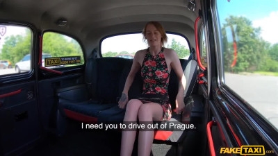 Tall ginger Ariela Donovan fulfills driver's wishes riding the cock - Fake Hub