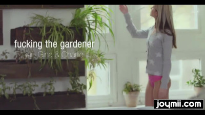 Russian model with small boobs seduced Gardener and spread her legs wide