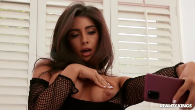 Busty girl w Perfect ass fucks herself with Dildo and gets Big cock from behind