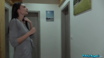 Young brunette bitch fucked hard with a stranger - Public Agent