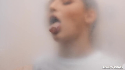 Spied horny curvy Abella Danger in the shower and get busted and fucked