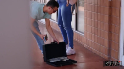 Sucking and fucking a stranger for money. This horny blondie definitely earned it!