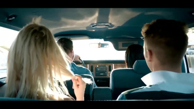 Teen step sis seduces bro to have sex in the back car's seat