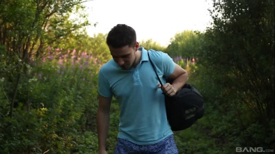 Fucking on the nature with slim Nelya is a very erotic show