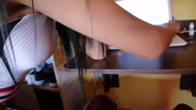Colombian Gf of my best friend seduced me with her fat ass in denim jeans