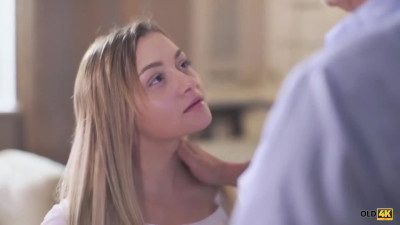Slim Small-titted Blonde Cutie Likes To Ride Her Old Stepdad's Dick After Getting Her Pussy Licked
