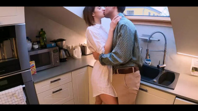 Slim girl with pretty face moans in pleasure when BF polishes her tight pussy