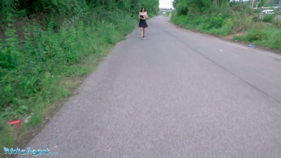 Brunette picked up and fucked in the woods