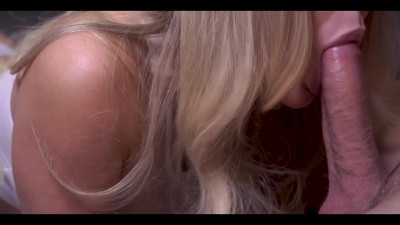 Platinum blonde loves doggy