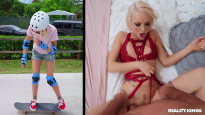 Petite Alice Pink can't stop on a blowjob and rock big dong with her cunny