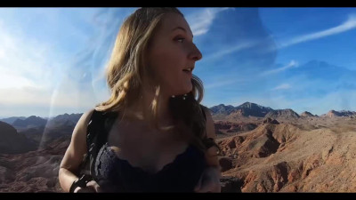 Butt plugged babe Molly Pills has juicy outdoor riding in the tent