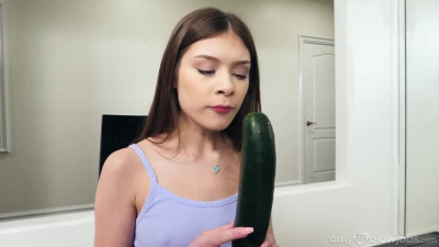 Teen brunette sucks her stepbro's big cock