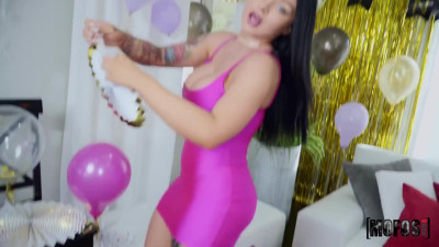 Celebrating at the party with two busty sluts