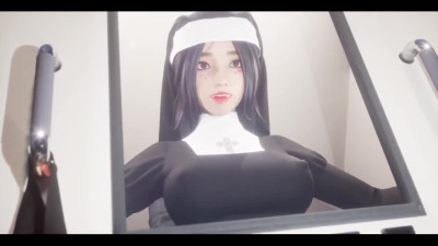 3D asian nun with a free pussy allows a crowd of men to bang both her holes at the same time