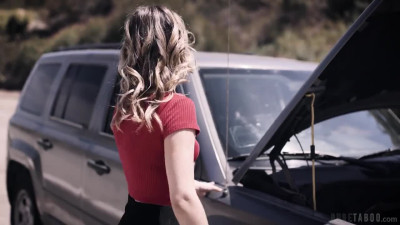 Hot teen babe fucks outside with a stranger