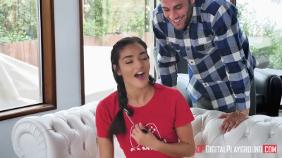 Brunette doll Emily Willis swapped joystick for Hard cock and rough sex