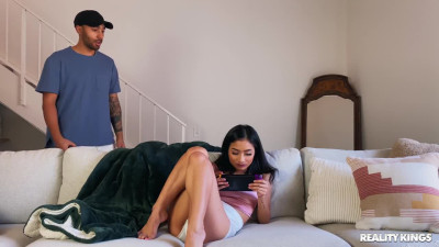 Gets his Horny Stepsister Banged while she is playing