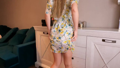 School girl teasing with her ass