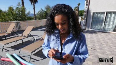 Flirty ebony Scarlit Scandal fucks landowner's big cock - Mofos