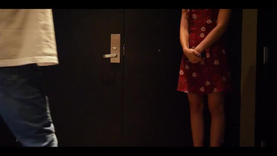 Teen brunette's debut in porn