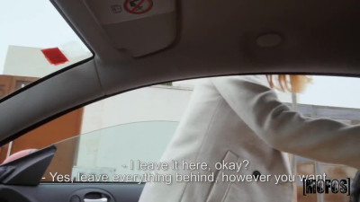Blonde kinky girl Lya Missy gets wrecked outdoor by cab driver
