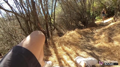 Blonde chick Lily Larimar gets drilled outdoor and in bedroom