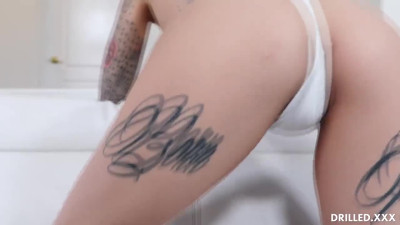 Inked harlot with shaved head fucked super rough in her ass - Drilled XXX