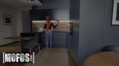 Slim babe with tight holes sucks cock and gets Ass Fucked on a Table