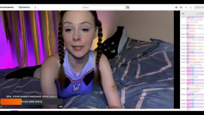 Russian slut cosplays Overwatch DVA and can't stop orgasming