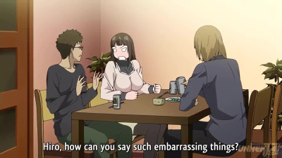 Hentai - 2D girl gets fucked hard by a bespectacled guy, right on the table.
