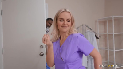 A depraved nurse cannot stop her sexual efforts and fucks a patient.