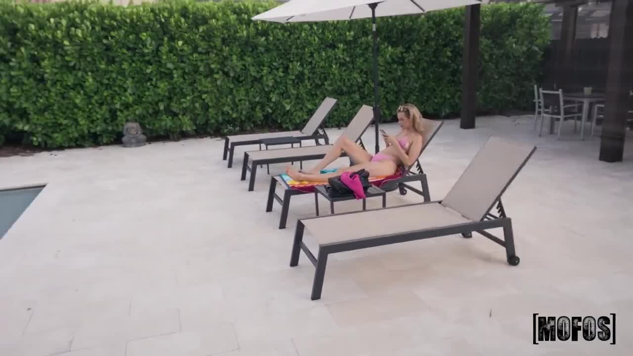Watch Blonde in bikini gives a blowjob by the pool and gets fucked indoor Full. Duration: 07:58 | ePornBabe.