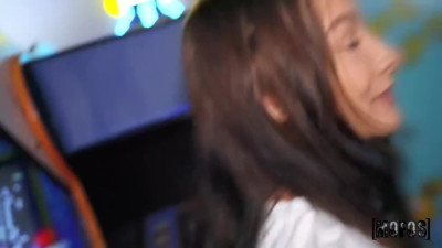Teen Slut with Blue Eyes Publicly Fucked by a Big Cock in an Arcade!