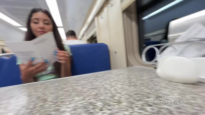 Intense fuck and facial for sexy Russian in the train