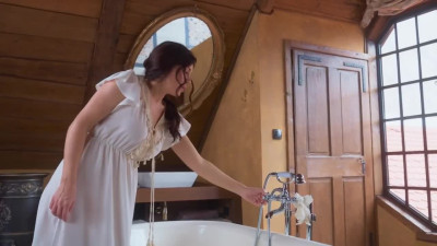 Beautiful rich busty milf uses her horny servant as a sex slave