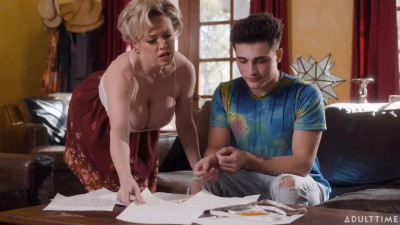 Rough-looking mommy wants him to measure her milkers before sex