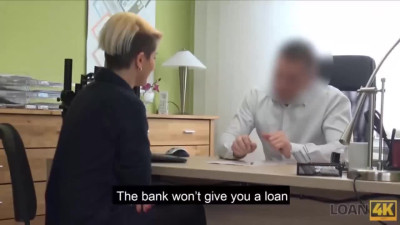 Deep sloppy blowjob in the loan manager's office