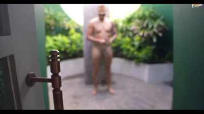 I shaved her pussy in the open shower in exchange for blowjob