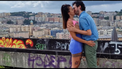 Sexy Busty Italian MILF Indulges In Hot Outdoor Sex With Her Lover On the Abandoned Observation Deck
