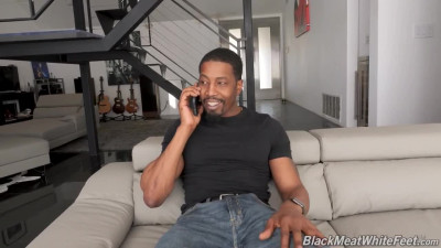 Super skinny white teen Breezy Bri gives a footjob and blowjob to Isiah Maxwell