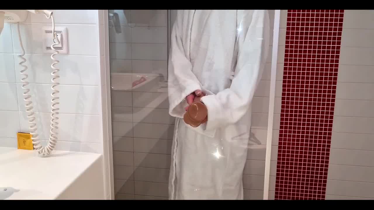 Watch Showering MILF gone wild with her dildo! Full. Duration: 06:56 | ePornBabe.