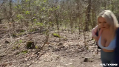 Walk through the woods and passionate outdoor sex with curvy milf Miss Jackson