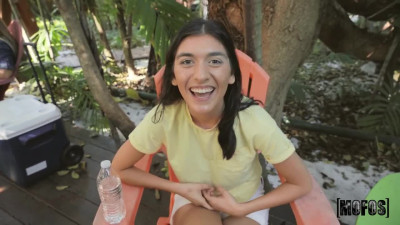 This bitch is getting fucked at the outdoor party