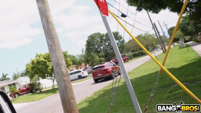 Blonde nerd can't miss a chance to fuck in the car - Bang Bus